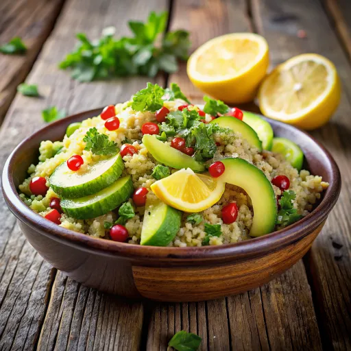 سلطة الأفوكادو والحبوب الكاملة